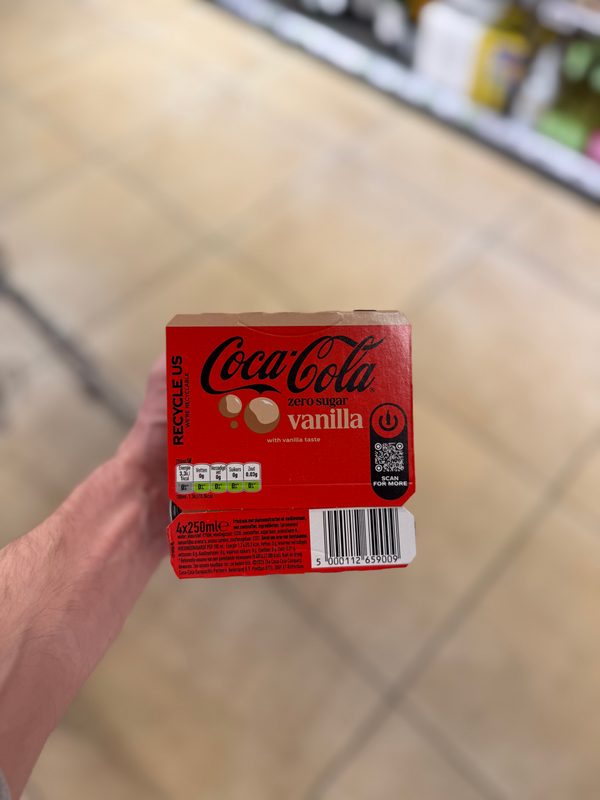 Coca-Cola Zero Sugar Vanilla 4 x 250 ml