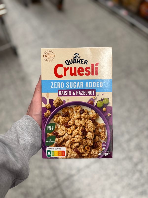 Cruesli Raisin & Hazelnut Zero Sugar Added